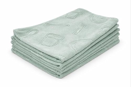 Aqua Clean Kristall Geschirrtücher mit Prägemotiv 6tlg. (Besteck, Mint)