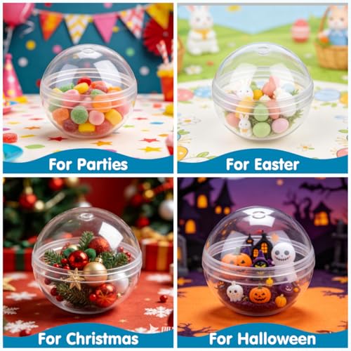 DEARMAMY 200Pcs Gumball Vending Machine Capsules Round Shell Balls Plaything Multi-Purpose Plastic Empty Clear Ball Plastic Packaging Ball for Christmas Halloween Easter Prizes Party Favors by DEARMAMY - Used condition - Image 7