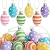 12 pcs glass easter hanging eggs 18 inch easter eggs hanging ornaments dots stripes easter decorations eggs tree ornaments for party birthday home garden decoration  urban country home decor