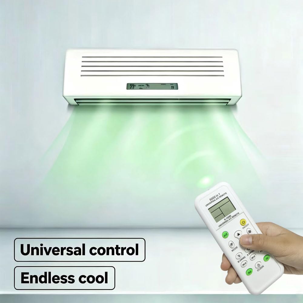 Télécommande universelle AC 5000 en 1, remplacement direct pour LG, Haier, Samsung, Midea, Toshiba, Fujitsu, Daikin, toutes les grandes marques de climatiseurs avec écran LCD