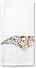 North Carolina State Map Kitchen Towel, U.S. State Souvenir Tea Towel, Multi-Purpose Towel, Soft & Absorbent, Polyester, White, 16'x24'