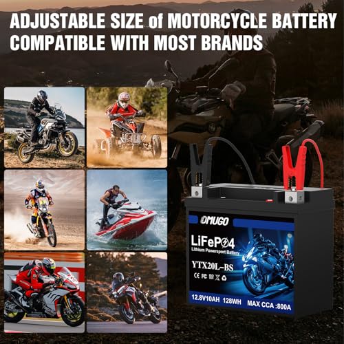 OMUGO YTX20L-BS Lithium Motorcycle Battery 12V 10Ah 800CCA LiFePO4 – Powersports Replacement for ATV, UTV, Snowmobile, Jet Ski, PWC, Scooter, Lawn Mower & Tractor by OMUGO - Image 5