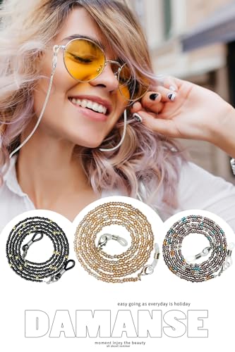 Image of Damanse Eyeglass Chain,8 Pcs Beaded Eye Glasses Strap Holders around Neck For Women