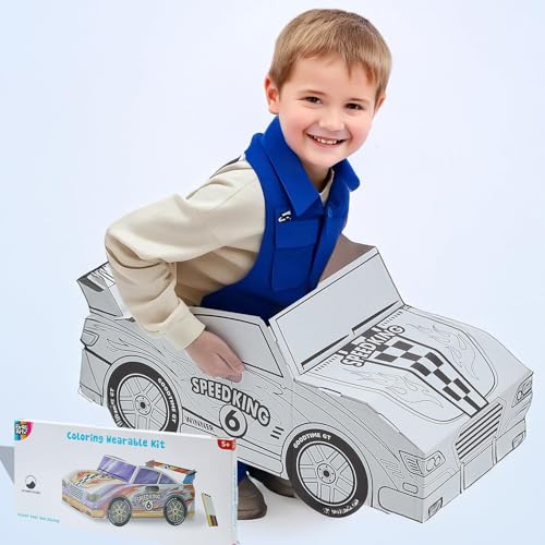 OLYMPE STORE Cardboard Car for Kids - DIY Playhouse &