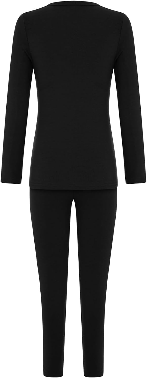 Linjinx Kids Thermal Underwear Set Girls Boys Long Sleeve Undershirts Base Layers Shirts Tops and Leggings Pants Set