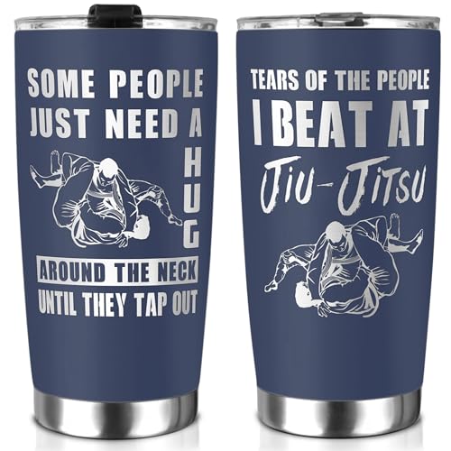4LIEUBASMI Jiu-Jitsu 20 oz Tumbler – Funny Jiu Jitsu Gift for Martial Arts Fans – Stainless Steel Insulated Travel Mug for Hot & Cold Drinks – BJJ Training Cup for Athletes & Coaches