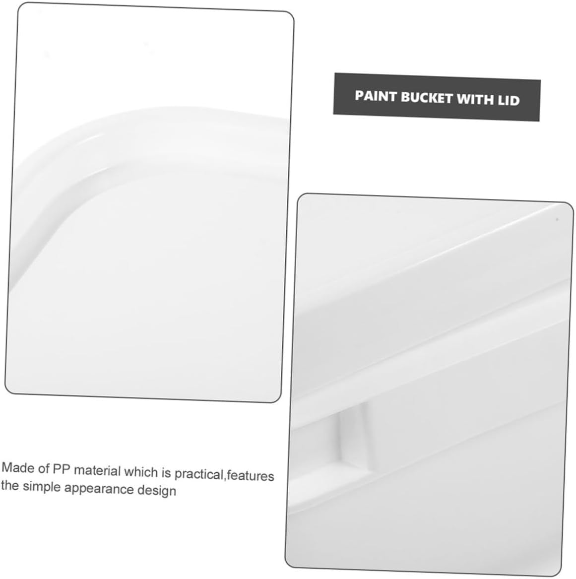 2pcs Square Plastic Paint Bucket Handle Reusable Storage Container Paint Pail for DIY Crafts and Home Use