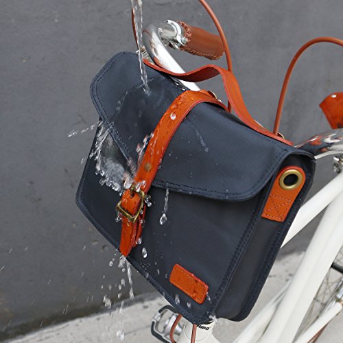 Tourbon Bike Handlebar Bag Bicycle Panniers Tablet Holder Case With Shoulder Strap - Canvas And Leather #TOP7