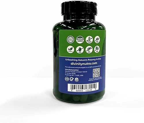 Miniatura 9 de Divinity Nutra Suplemento de Ashwagandha de magnesio, glicinato de magnesio calmante y malato vitamina B6 para los músculos, apoyo a la salud ósea,