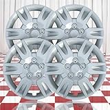 Brighter Design Set of 4 16' Push-on Silver Hubcaps for Nissan Altima 2005-2006