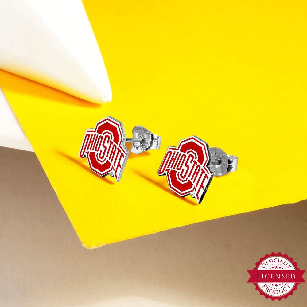 PicturesOnGold.com Officially Licensed Pair Of Ohio State Logo Color Earrings