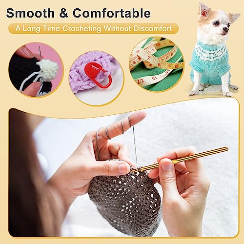 Image of Aeelike 1093 Yards for Crocheting, Crochet Starter Kits, Black