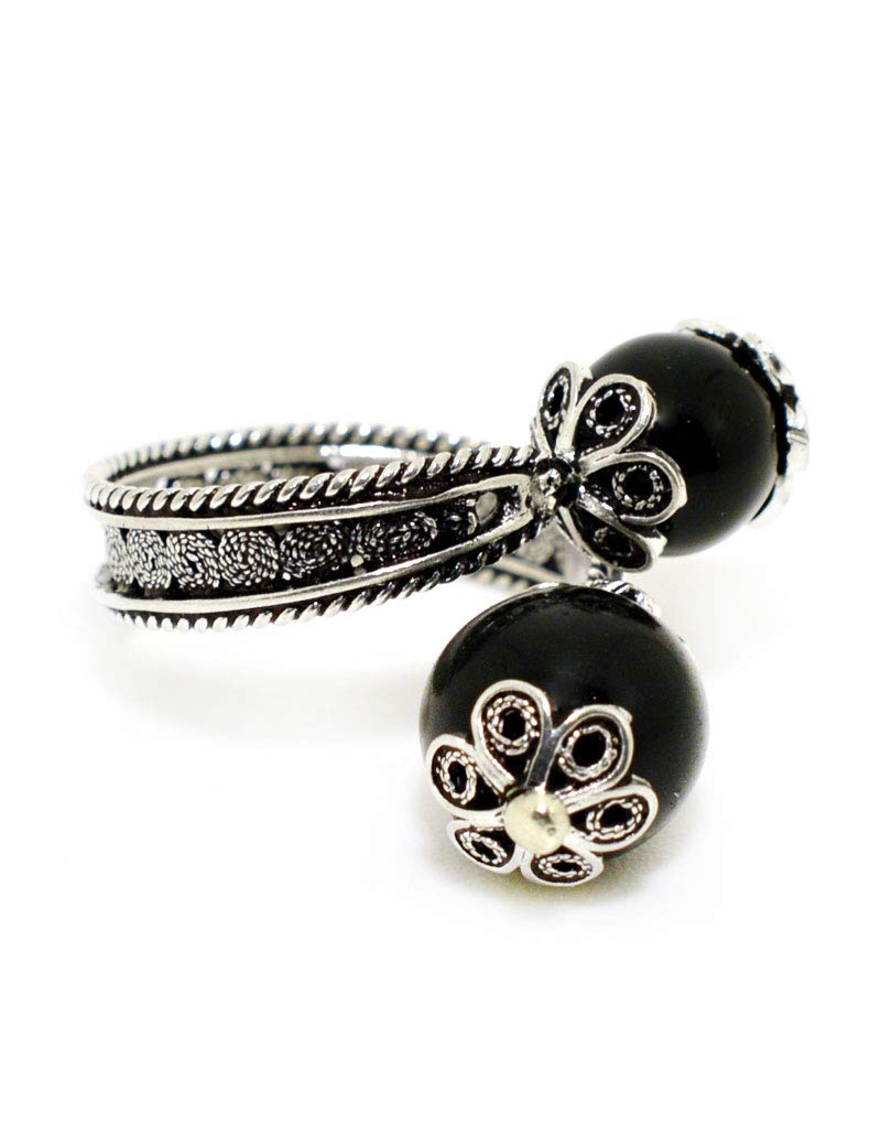 Anello sardo in filigrana d'argento con kokkos