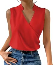 ORANDESIGNE Women's chic and elegant tank top, blouse, sexy blouse, loose top, summer sleeveless t-shirt, flowing V-neck, fashion, casual, classic shirt, tank top, work camisole