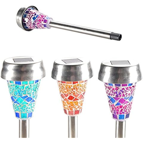 Details about Solar LED Mosaic Garden Lantern Lamp Solar Lamp, Solar Light Multi purple Cover