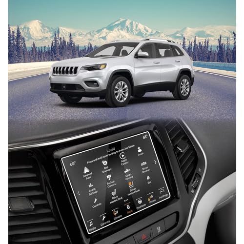 PZSWUXIE for 2019-2020 2021 2022 2023 Jeep Cherokee Uconnect 8.4 Inch Touch Screen Protector 9H Hardness Tempered Glass HD Anti-Fingerprint Anti-Scratch Accessories(Not for Grand Cherokee 8.4 Inch)