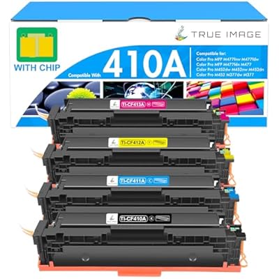 410A Toner Cartridge 4 Pack MFP M477fnw 410X Compatible For HP 410A 410X 410 Color LaserJet Pro M477fnw M477fdw M477fdn M452dn M452nw M452dw M377dw M477 M452 M377 CF410A CF411A CF412A CF413A Printer