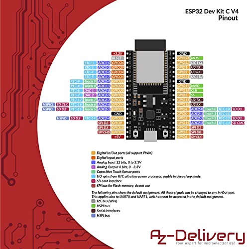 AZDelivery 3 x ESP-32 Dev Kit C V4 Ongeoldeerde Versie compatibel met Arduino Inclusief E-Book! - Afbeelding 7
