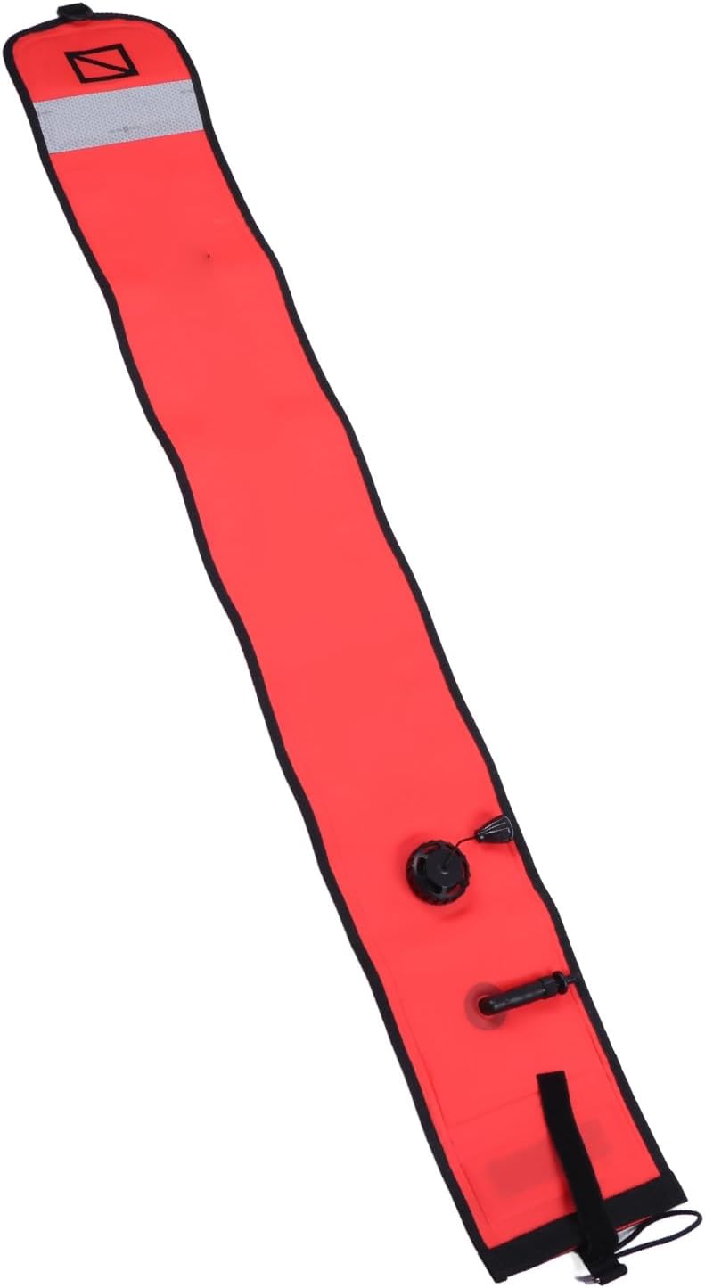 Diving Surface Marker Buoy, Inflatable Safety Gear, Fluorescent Yellow, 47.2x7.1 Inch - Quick Inflation, Durable TPU Material, Scuba Gear Diving Accessories