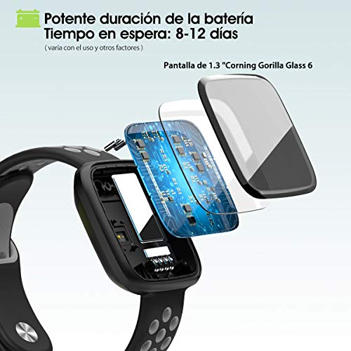 Smartwatch, Smartwatch, Smartwatch, Aktivitätsarmband für Sportuhr, wasserdicht IP68, Farbdisplay, Smartwatch für Herren und Damen, für Android und iOS