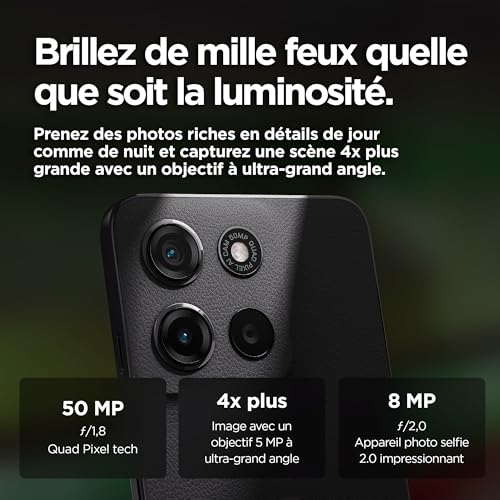 Moto g15 Power Smartphone debloqué écran 6 72" Appareil Photo 50 MP Batterie Haute capacité 6000 mAh Gravity Coque de Protection et câble USB C Inclus - vue 3