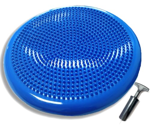Image of Rancer Wobble Cushion Balance Disc with inflation Pump, Wiggle Seat | Core Strength Trainer, Extra Thick Non-Slip, Stability Training, Improve Sitting Posture For Sensory Kids, Adults