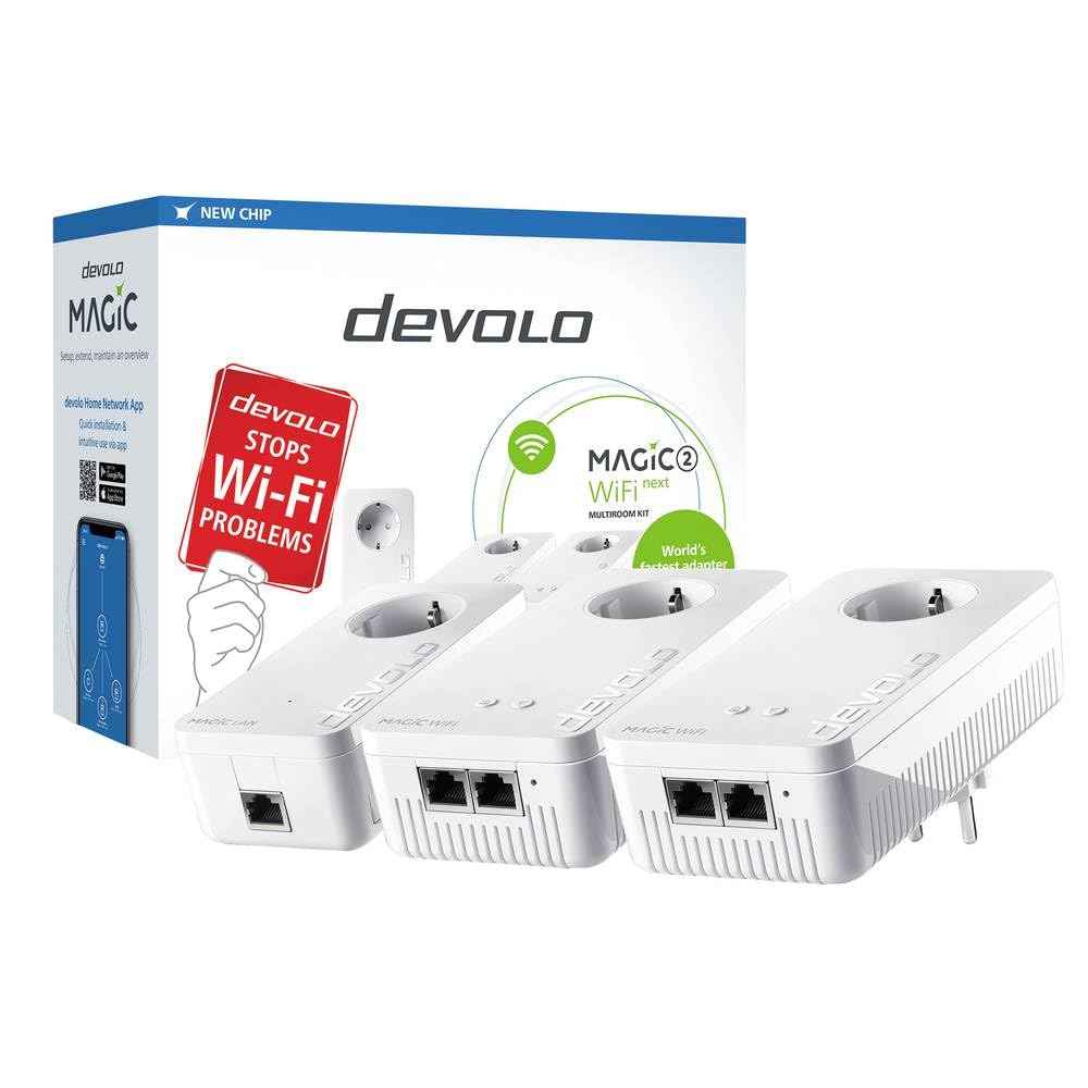 Devolo Magic 2 WiFi Next Multiroom Kit 8632 Powerline WLAN Multiroom Starter Kit 2400MBit/s
