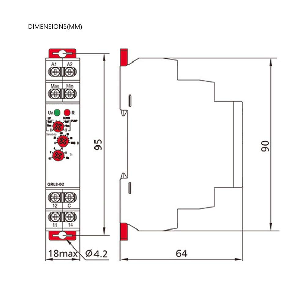Liquid Level Controller,GRL8-01 Liquid Level Control Relay Water Level Controller 10A (AC/DC 24V-240V)