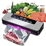 Mingfuxin Vacuum Sealer Machine, 6-in-1 Food Vacuum Sealer Machine with 65 KPA Powerful Suction, Multi-function Food Sealer for Dry & Moist Food Fresh Preservation with 10Pcs Vacuum Sealers Bags