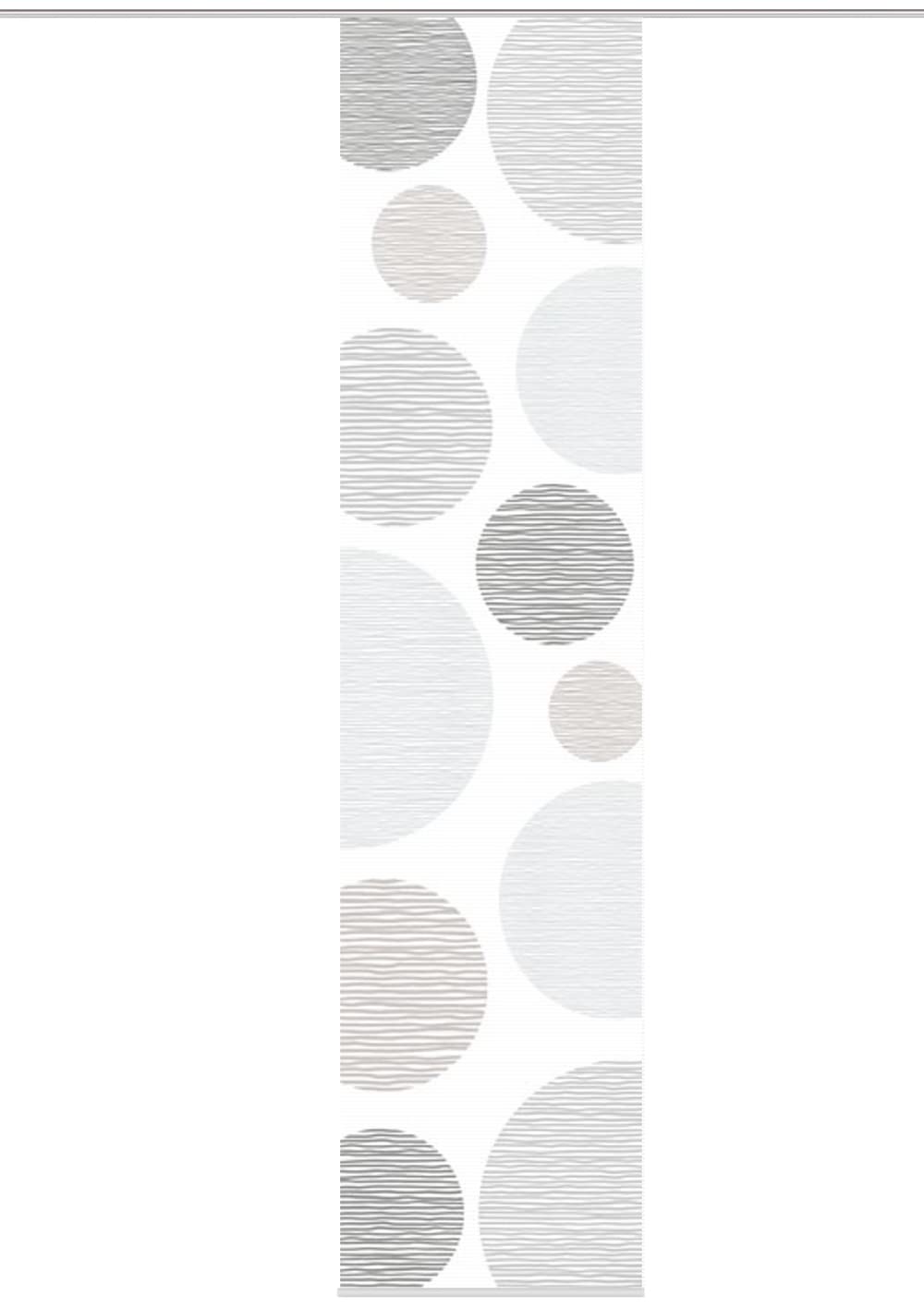 VISION S Schiebegardinen 2er-Set – halb-transparenter Stoff in Bambus-Optik, grau, 260x60 cm