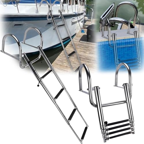 Escalera Plegable de Acero Inoxidable para Piscina y Barco miniatura 1