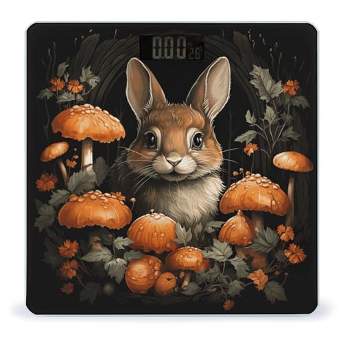 Báscula digital para baño con diseño Rabbit with Mushrooms miniatura 1