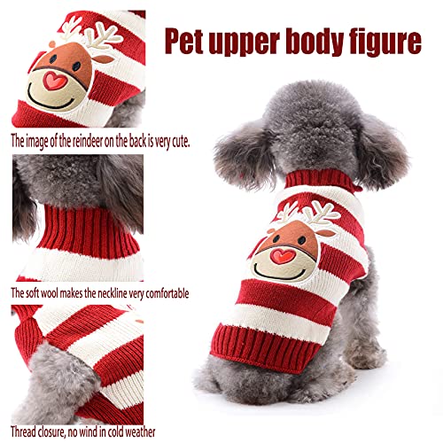 Hundepullover Weihnachten Hund Rollkragenpullover Weihnachten Muster Strickwaren warme Haustier Pullover, Winter Hund Mantel, Pullover Pet-Kostüm für Hundewelpen Party Puppy Geschenk für Hund