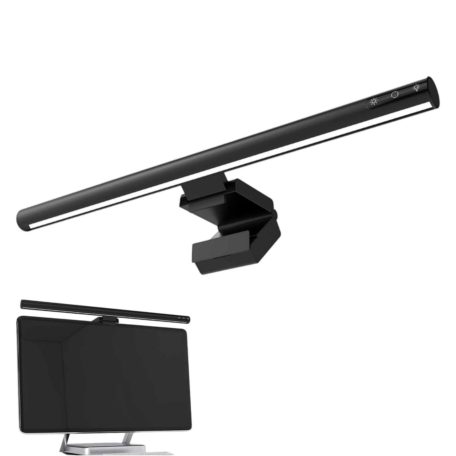 Lampe pour moniteur, barre lumineuse pour ordinateur avec commande tactile, lampe de bureau pour protection des yeux réglable avec 5 niveaux de luminosité et de température de couleur, anti-lumière