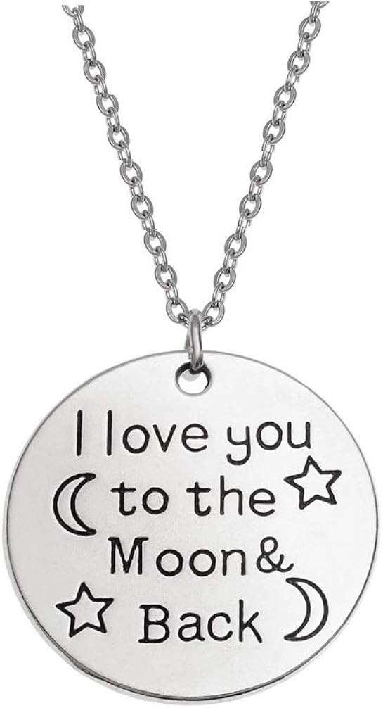 Mother Daughter Love Infinity Sentiments Necklace Memories Friendship Faith Hope Crystal Jewellery Gift Boxed (I Love you to the Moon and Back)