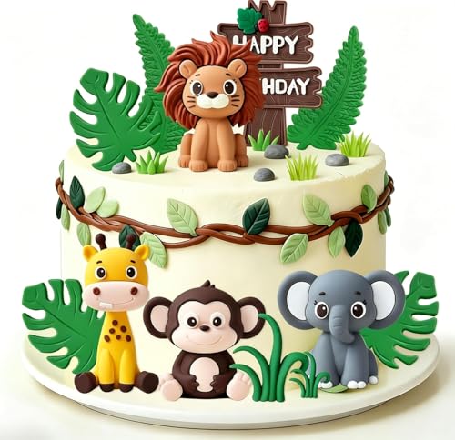 Roaring Good Time Jungle Animals Cake Decoration