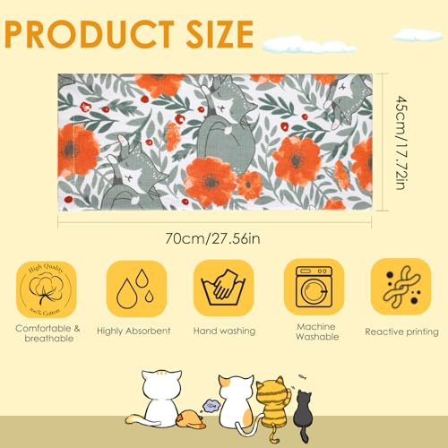 Jogoico Paños de Cocina Gato 4 Unidades Trapos de Cocina 100% Algodón Toallas de Cocina 45 x 70cm Toallas de Té Suaves Toallas de Barra Absorbentes Paños Cocina Multiusos Trapos Cocina - 2 Temas - imagen 2