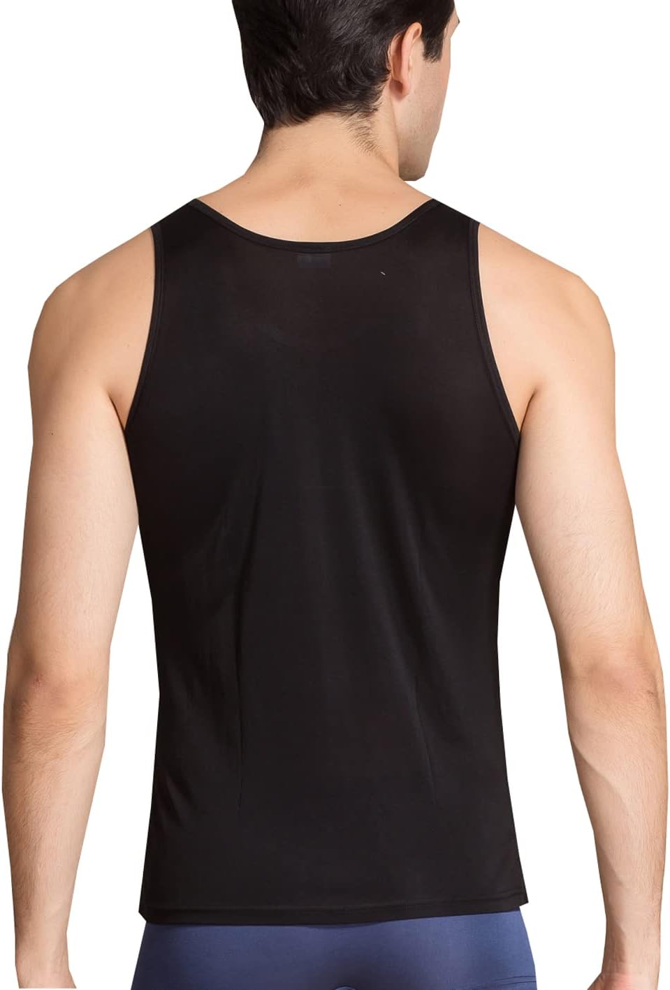 METWAY Men's Silk Tank Tops Sleeveless Pure Silk Undershirt Super Absorbent and Breathable Classic A Shirts - Image 4