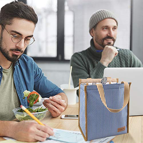 Vagreez Lunch Bag, Insulated Lunch Bag Large Waterproof Lunch Tote Bag For Women Men Adult (String-Blue) #TOP5