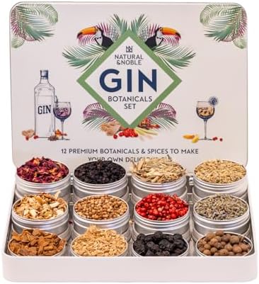 Gin Botanicals and Infusions Gift Kit. Set of 12 Finest Botanicals and Spices for Gin.