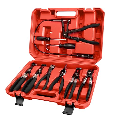 PARTWELL 9Pcs Hose Clamp Pliers Set for Coolant/Fuel/Oil/Water Hoses