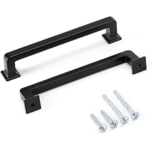 Black Cabinet Handles 5 Inch Black Cabinet Pulls Solid Square Dresser Pulls 10 Pack Modern Kitchen Handles for Cabinets and Drawers