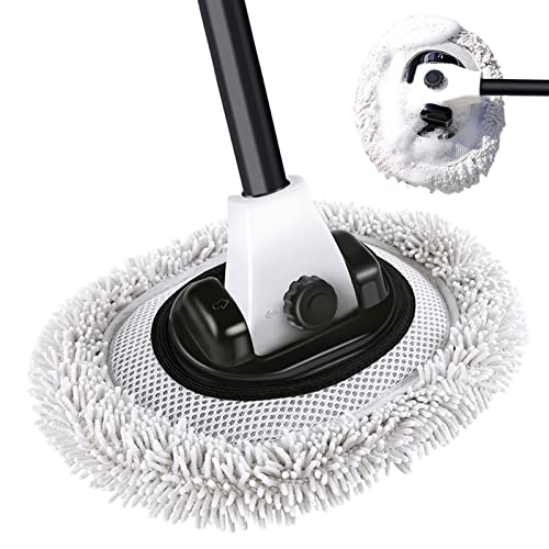 Veeteah Mopa de lavado de coches con mango extensible, cepillo de lavado de autocaravanas, cepillo de limpieza de coche, mopa de lavado de coche, sin arañazos, para autocaravanas y camiones