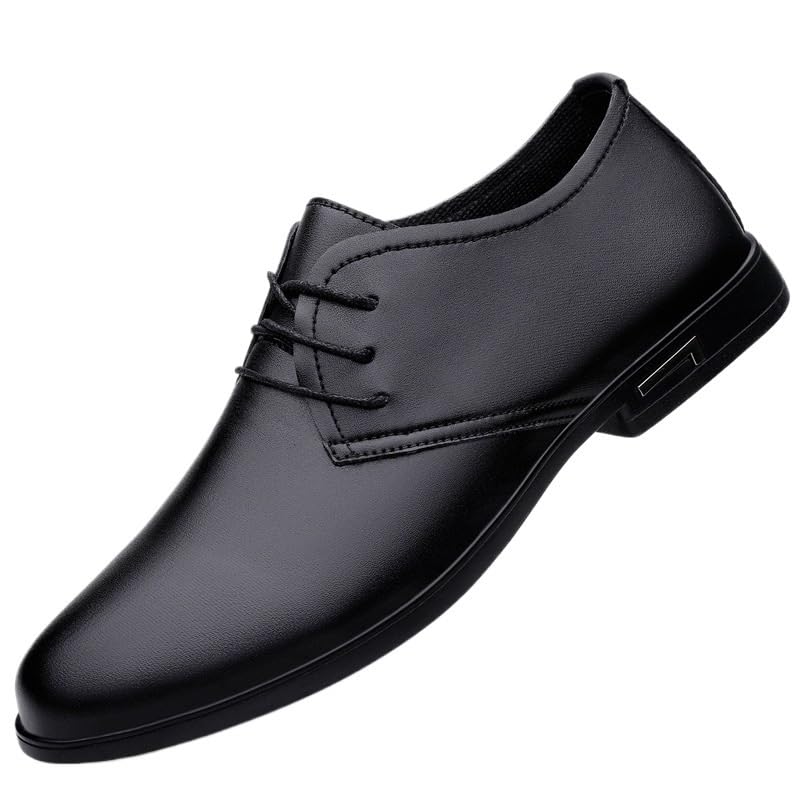 Men's Genuine Leather Slip-On Oxford Shoes Men Formal Business Pointed Toe Classic Formal Business Derby Shoes Non-Slip Softsole Walking Dress Shoes