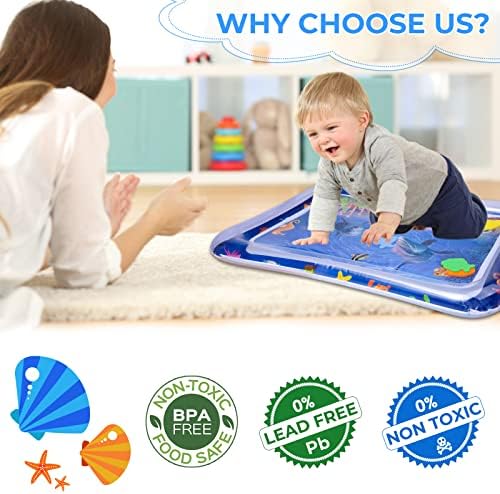 Tummy Time Water Mat-Inflatable Play Mat Perfect Sensory Toys for Baby Early Development,The Perfect Fun time Play Activity Center Your Baby's Stimulation Growth