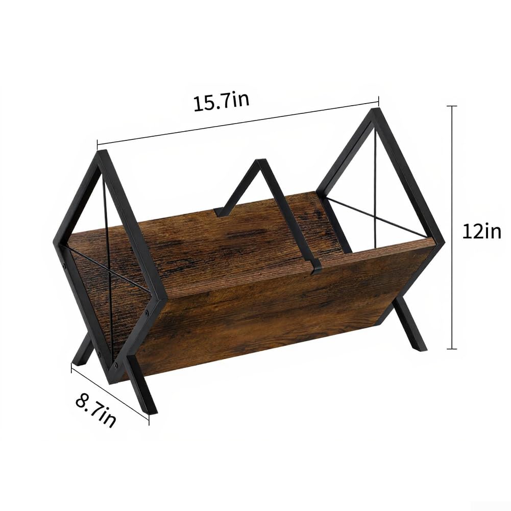 Scaffale per dischi in vinile, porta CD in legno con struttura in metallo, per studio domestico, nero (marrone)