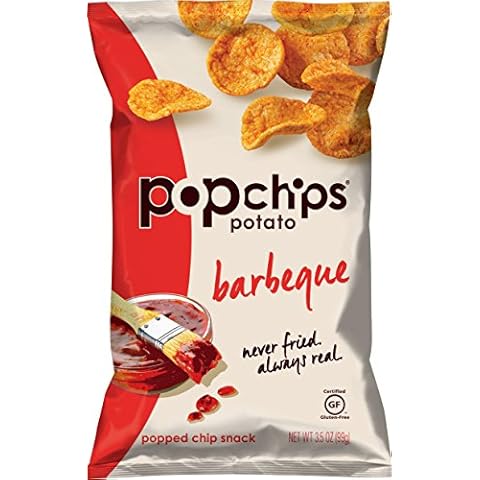 Popchips Potato Chips, BBQ Potato Chips, 6 Count (3.5 oz Bags), Gluten Free Potato Chips, Low Fat, No Artificial Flavoring, Kosher Cover