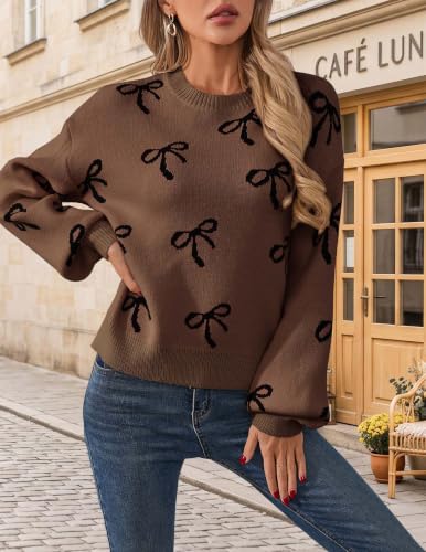Image of Women's Fall Heart Cute Sweaters Oversized Cable Knit Winter Trendy Tops