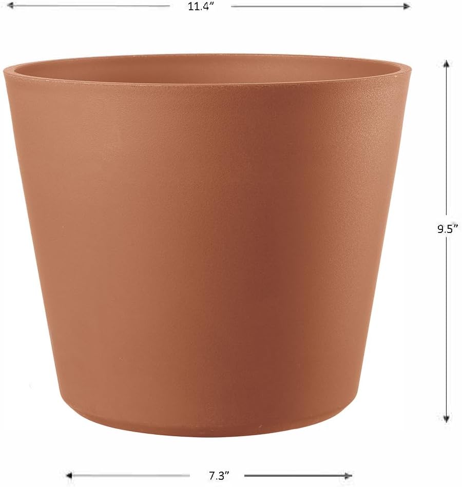 Deroma Origin Indoor/Outdoor Round Planters – 100% Post Consumer Recycled Plastics, Made in Italy Modern Design | Perfect Sizes to Grow Your Small Succulents & Large Citrus Plants.
