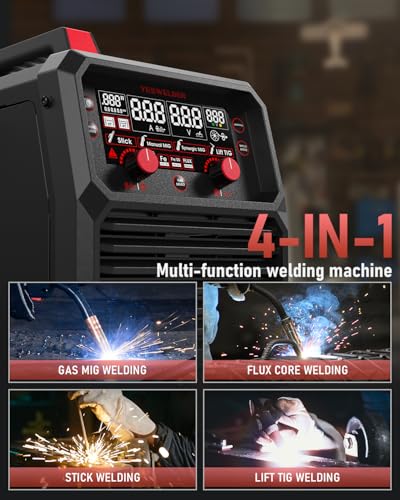 YESWELDER 165A MIG Welder, 110V/220V 4-In-1 MIG/Flux Core MIG/Lift TIG/Stick